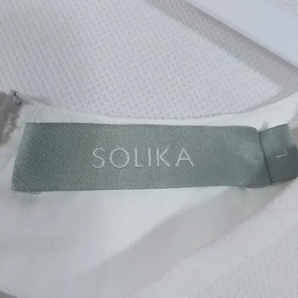 Solika White Asymmetrical Dahlia Dress Lagenlook Minimalist Size L - Picture 7 of 9